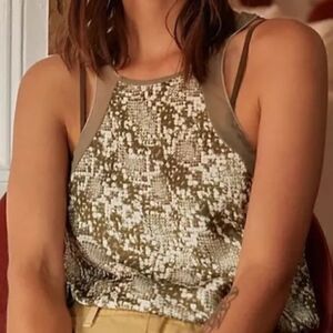 NWOT Free People Night Out Snake Print Bodysuit Strappy Thong S Flirty Feminine